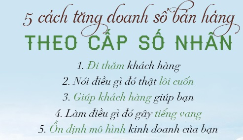 5 cách tăng doanh số bán hàng theo cấp số nhân